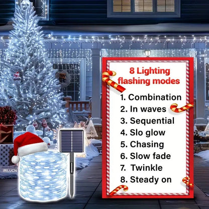 12-meter solar-powered outdoor colored string lights