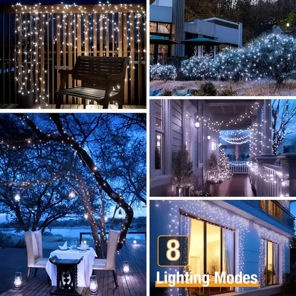 12-meter solar-powered outdoor colored string lights