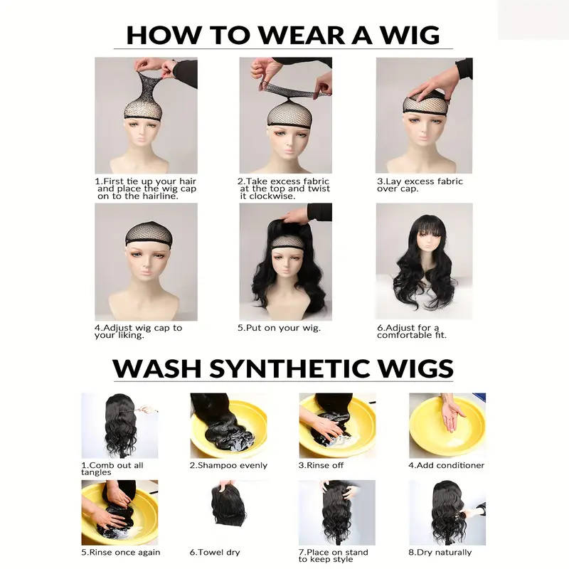 18-inch high-temperature fiber women's curly and straight hair headband wig