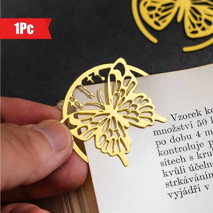 1pc Butterfly Metal Bookmark Elegant Hollow Design