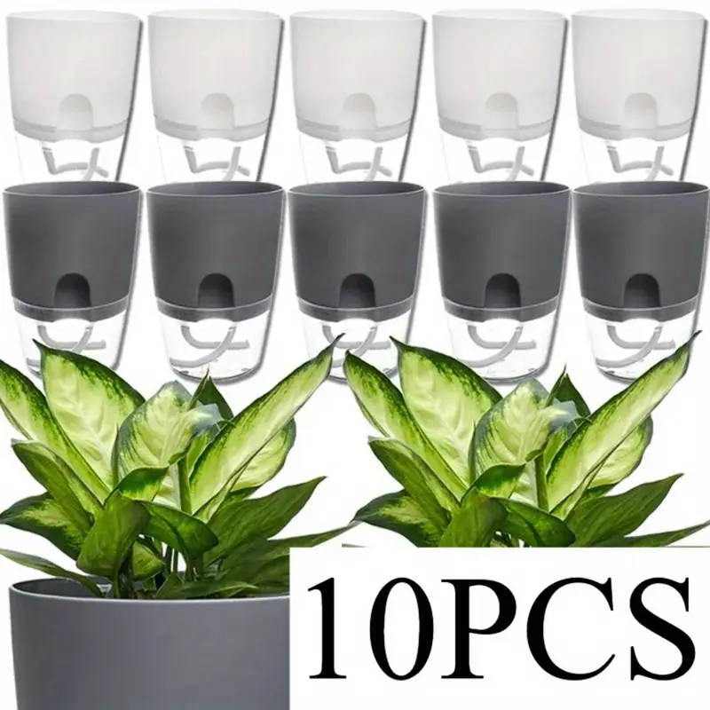 10-pack of self-absorbing double-layer plastic flower pots
