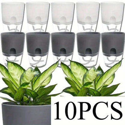 10-pack of self-absorbing double-layer plastic flower pots