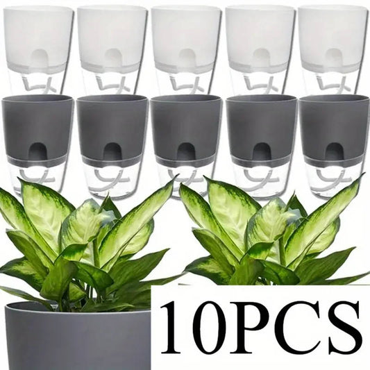 10-pack of self-absorbing double-layer plastic flower pots