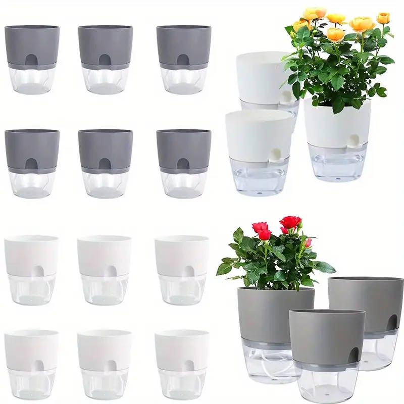 10-pack of self-absorbing double-layer plastic flower pots