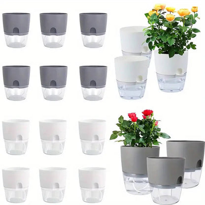 10-pack of self-absorbing double-layer plastic flower pots