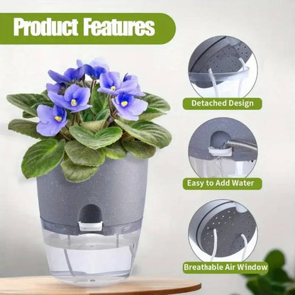 10-pack of self-absorbing double-layer plastic flower pots