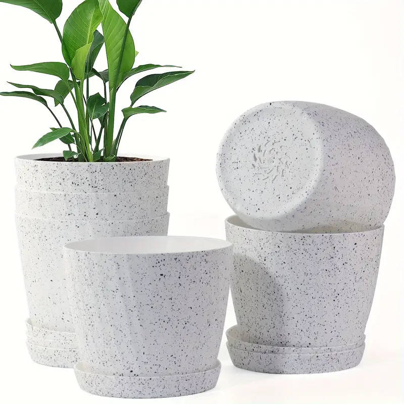 6 6-inch white pit garden pots