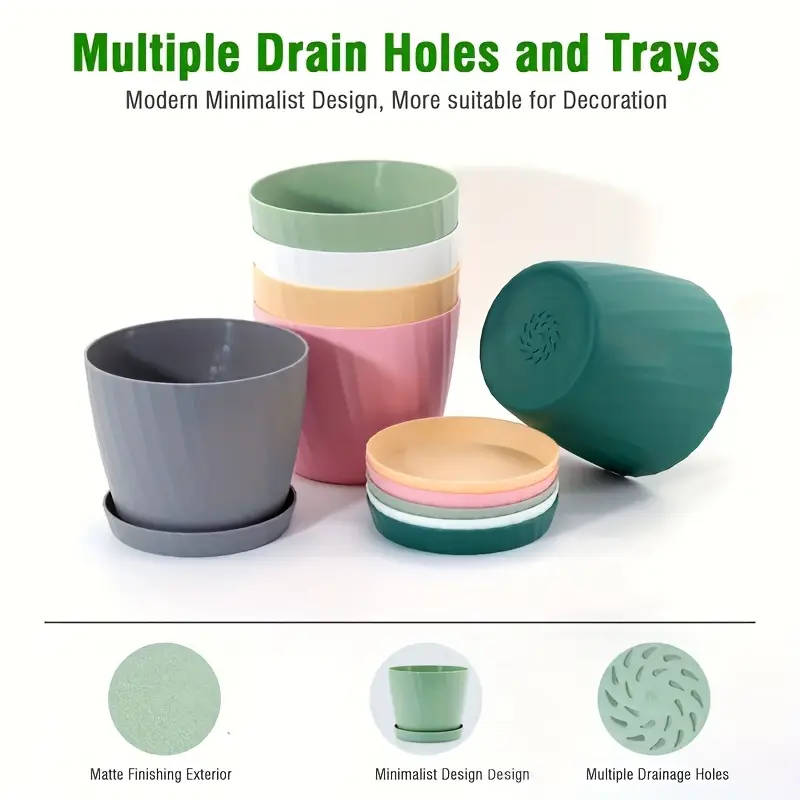 6 6-inch white pit garden pots