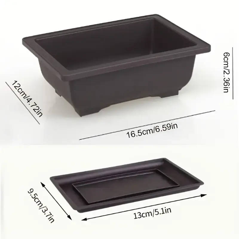 6-Piece Classic Rectangular Imitation Purple Clay Flower Pot Set