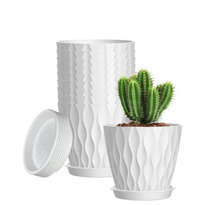 10-pack 4-inch Modern Mini Plastic Flower Pots in Black