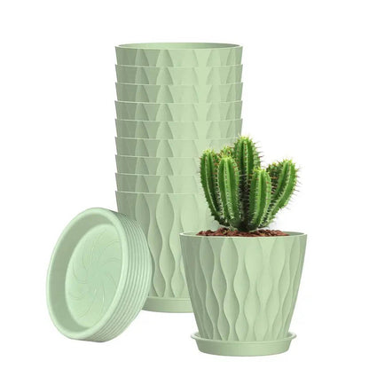 10-pack 4-inch Modern Mini Plastic Flower Pots in Black