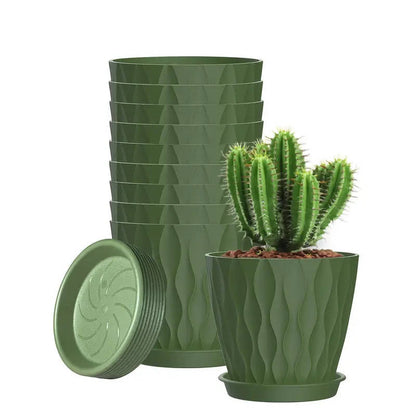 10-pack 4-inch Modern Mini Plastic Flower Pots in Black