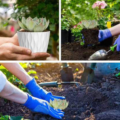 10-pack 4-inch Modern Mini Plastic Flower Pots in Black