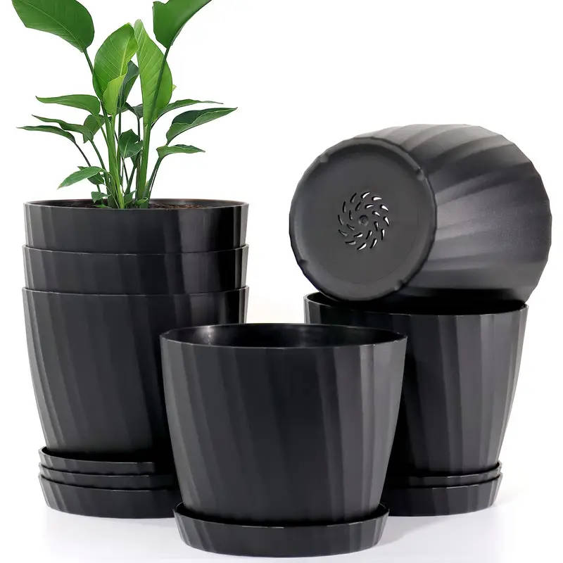 6 six-inch white garden flower pots