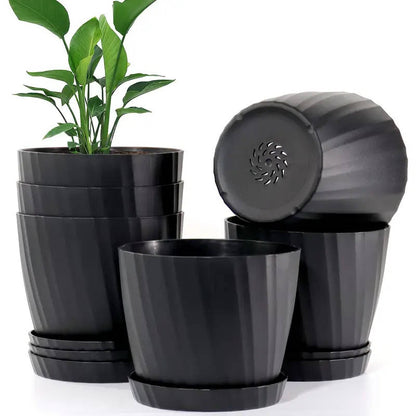 6 six-inch white garden flower pots