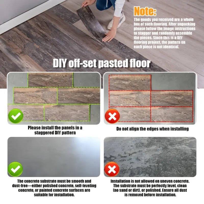 50 embossed vintage wood grain floor tiles