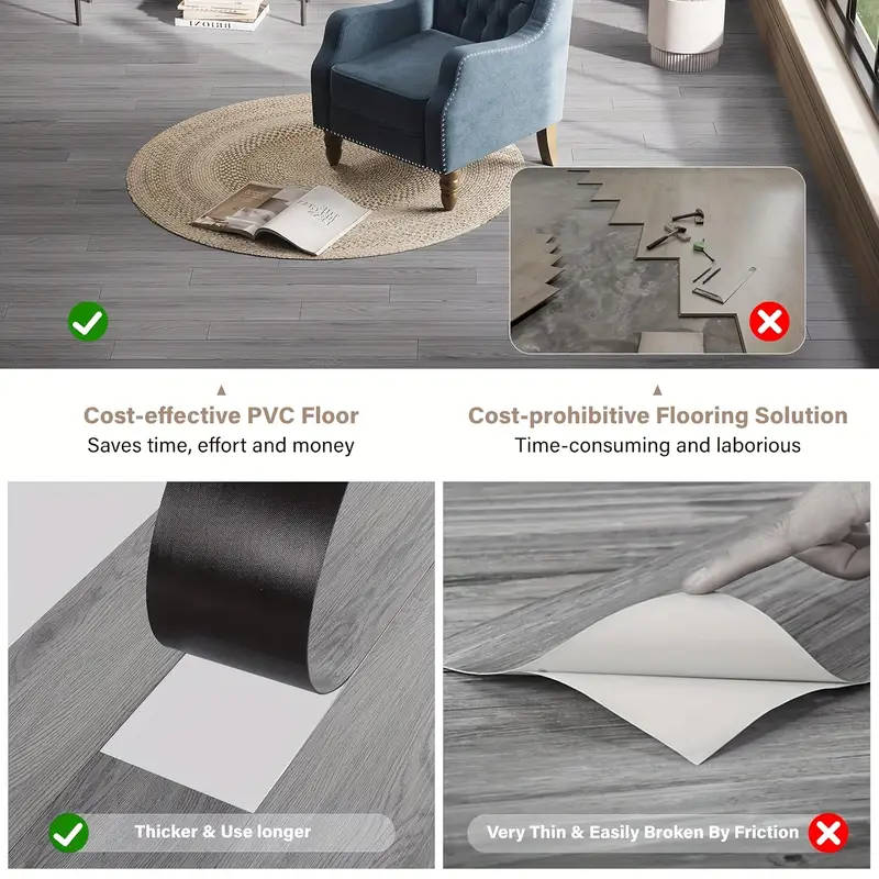 50 embossed vintage wood grain floor tiles