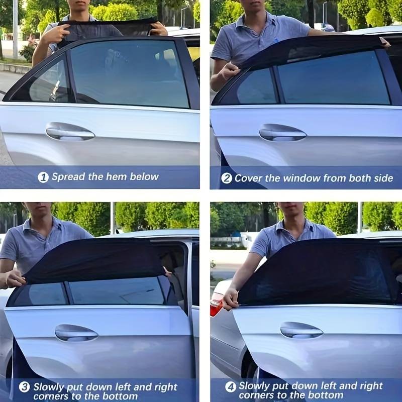 Four-piece car side window sunshade set