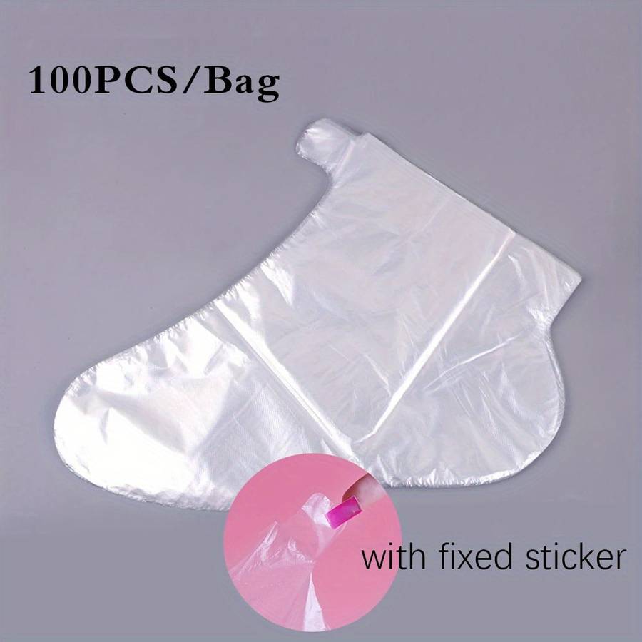 100 transparent disposable PE plastic shoe bags