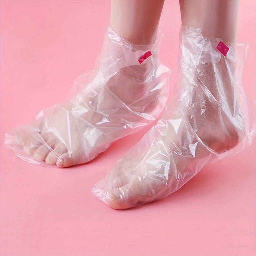 100 transparent disposable PE plastic shoe bags