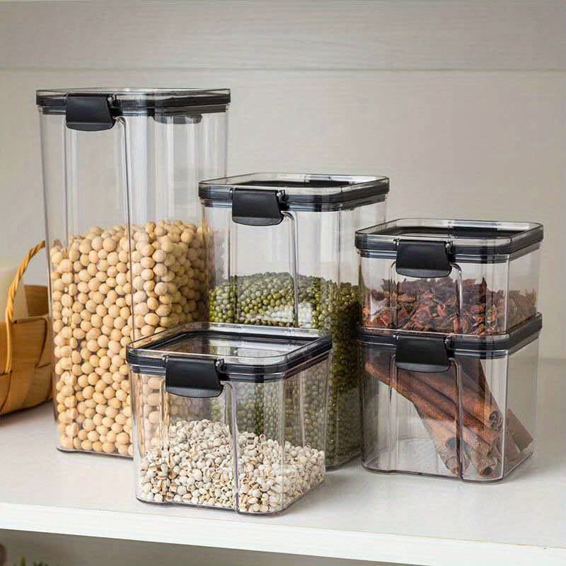 6-piece PVC kitchen storage box with lid. Suitable for kitchen food storage and organization.