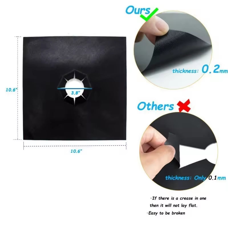 Gas Range Protectors Black Gas Stove Burner Covers Stove Top Liner