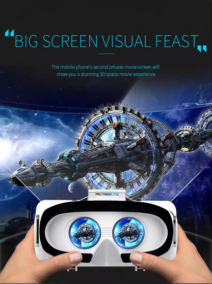 Virtual Reality VR Glasses 3D For Android Mobile Phone Cell Smartphone Headset Helmet With Real Controller Lenses