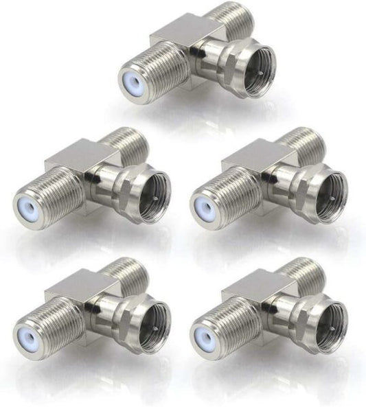 10 Piece Of Type F Male to Dual Female Connector