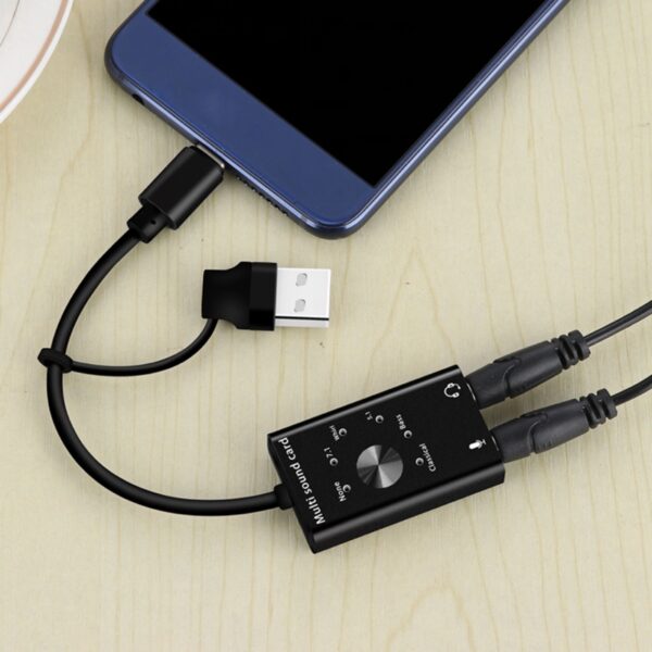 2 in 1 USB Type C Multi-Sound Card