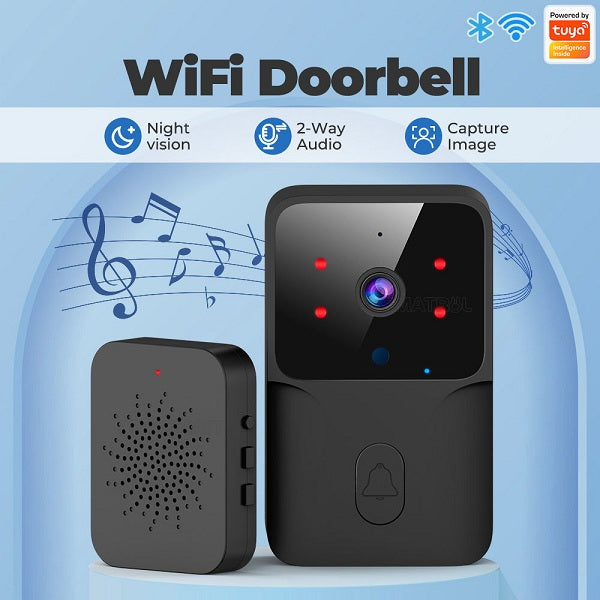 Wolulu AS-50701 USB Rechargeable WIFI Wireless Camera Doorbell With Tuya App