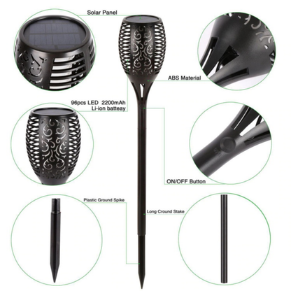 FA-8116T Solar Powered Yellow and Blue Dual Flame Light