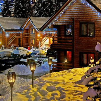 FA-8116T Solar Powered Yellow and Blue Dual Flame Light