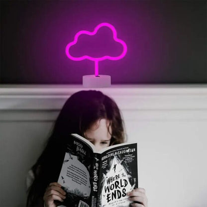 B-16 USB DC Cable or Battery Operated Cloud Neon Lamp With Base