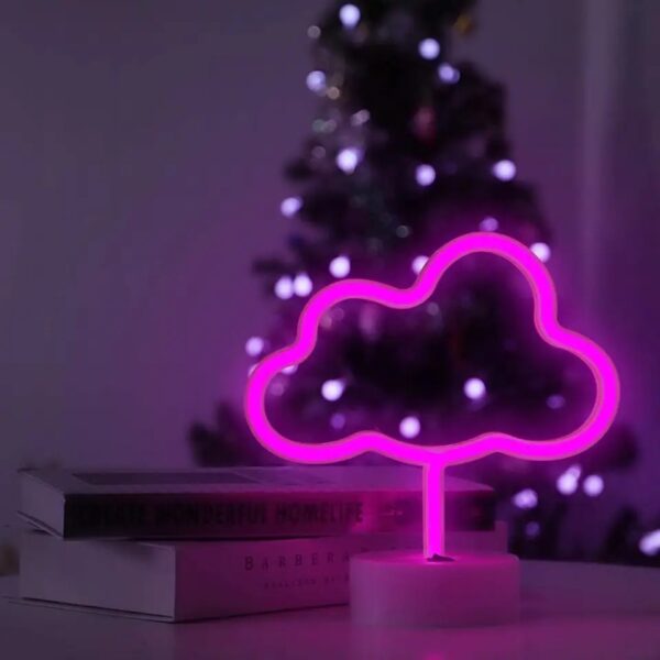 B-16 USB DC Cable or Battery Operated Cloud Neon Lamp With Base