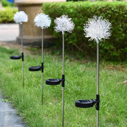 FA-LC77H Solar Powered Aluminum Dandelion Light Warm White 2 PCS