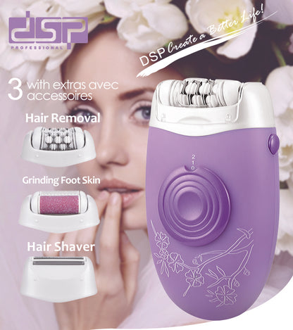 DSP Lady Epilator 2 In 1 Three-Knife Quick Clean Comfortable Shaving Peeling Skin Easy To Operate Low Noise epilator for women