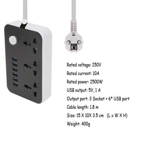 CX-T05-W Multi-Port Fast Digital Charging Plug