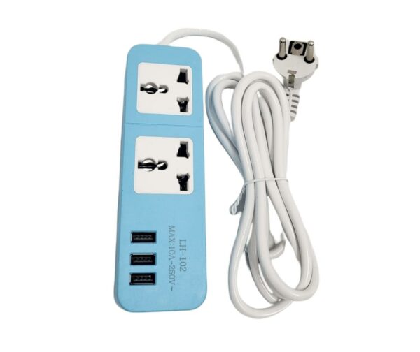 5V-4A Power Strip Socket With 3 USB And 2 AC Port