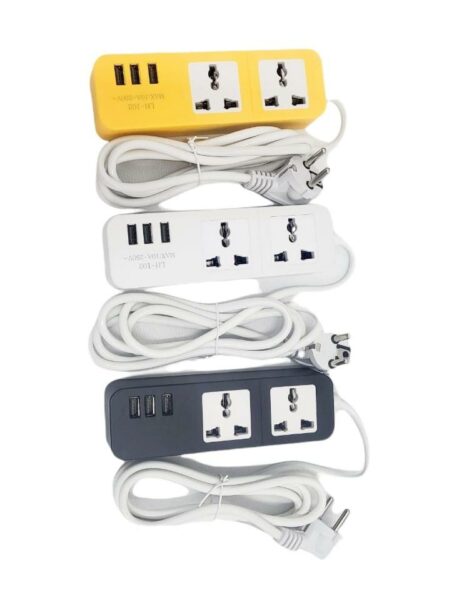 5V-4A Power Strip Socket With 3 USB And 2 AC Port