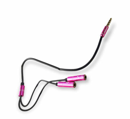 AB-S680 3.5mm Male Jack To Earphone And Microphone Female Aux Cable