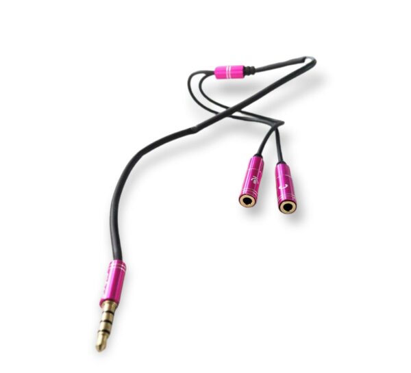 AB-S680 3.5mm Male Jack To Earphone And Microphone Female Aux Cable