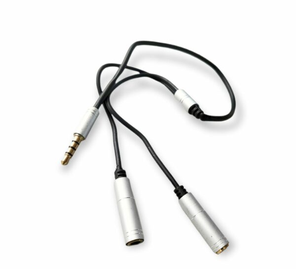 AB-S680 3.5mm Male Jack To Earphone And Microphone Female Aux Cable