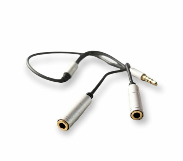 AB-S680 3.5mm Male Jack To Earphone And Microphone Female Aux Cable