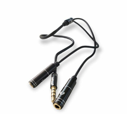 AB-S680 3.5mm Male Jack To Earphone And Microphone Female Aux Cable