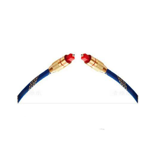 XF0090 OD6.0 Blue Mesh Gold Plated Fiber Toslink Optical Audio Cable 20M