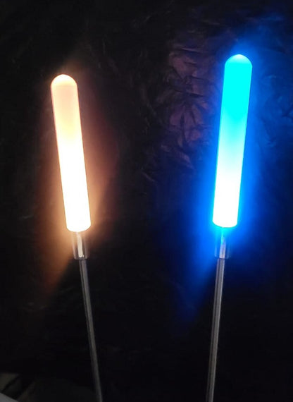 FA-LC54 7 Colour Changing RGB Solar Powered Frosted Rod Garden Light 2pcs