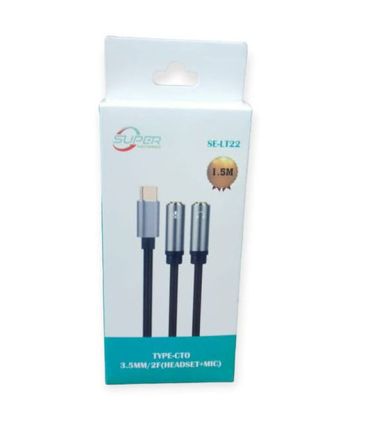 SE-LT22 TYPE-C TO 3.5mm/2F(Headset+Mic) 1.5M