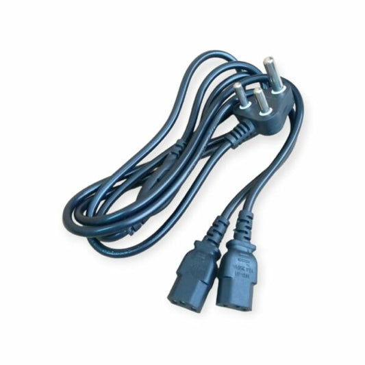 XF0775 Dual Power Supply 3 Pin to 2 IEC Female Cable 1.5M