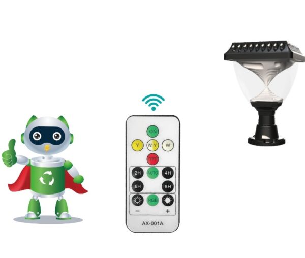 Aerbes AB-TY138 Solar Powered Garden Light RGB,Warm White And White With Remote Control 1200Mah