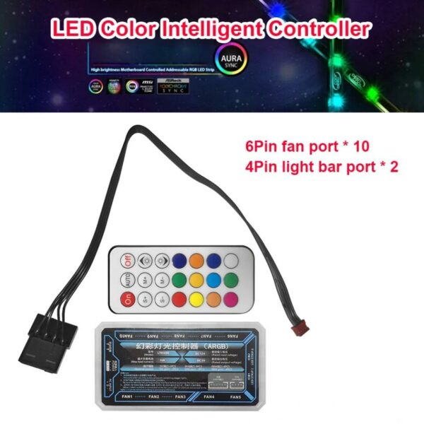 RGB Controller 6-pin 4-pin Remote Control Computer Chassis Radiator Light Bar Port
